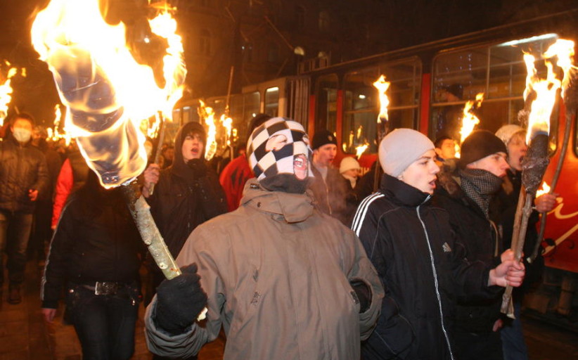 Nazi torchlight procession in Kiev (VIDEO)