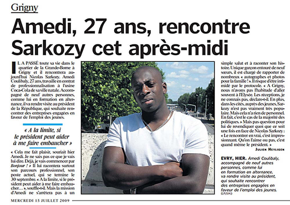 Le preneur d’otages de l’Hypercacher, Amedy Coulibaly, abattu durant l’assaut, a rencontré Nicolas Sarkozy en 2009