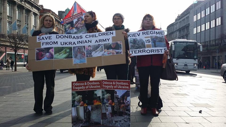 The Irish protest against Ukrainian regime aggression in Donbass