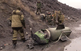 Ополченцы сбили ракету «Точка-У» под Луганском.