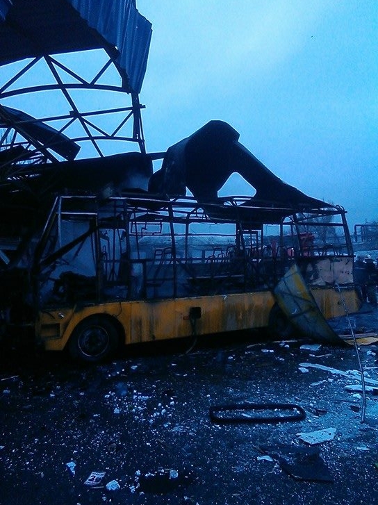 Shelling of the Central bus station in Donetsk by Ukrainian covert group