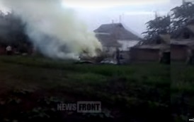 Обстрел Тельманова укрокарателями (видео) 4 июня 2015 [18+]