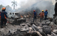 At least 38 killed as military plane crashes in residential area of Medan, Indonesia