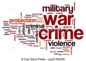 War crime concept word cloud background