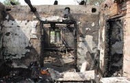 Two houses burnt in the western suburb of Donetsk in the village Staromihaylovka as a result of Ukrainian shelling