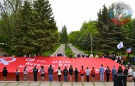 Copy of the Victory Banner arrived to Shahtyorsk