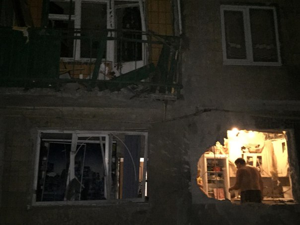 Ukrainian side targeted block-of-flats of Yasinovataya