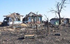 Private house destroyed by Ukrainian shell in Donetsk