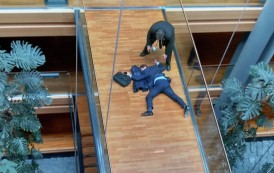 Депутат выпал из окна во время драки из здания Европарламента