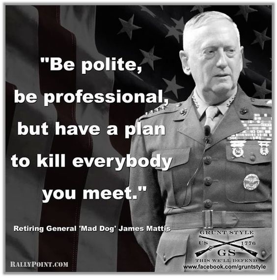 Trumps Soldier Boy Secretary Of Defense James “Mad Dog” Mattis First Day On Job Celebration Wiping ISIS Terrorists In Iraq And Syria With A Smile !